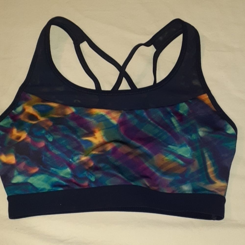 Calia by Carrie Underwood Sports Bra Tie Dye Mesh